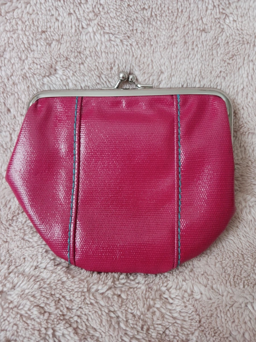 URBAN JUNKET Coin Purse Red with Contrast Blue Stitching NWOT 5 in