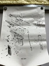 vtg Mod 92ds Disassembled ￼parts diagram Poster 19x25”
