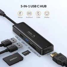 IDsonix USB-C Multiport Hub Adapter 4K HD HDMI USB 3.0 5Gbps for MacBook PC US