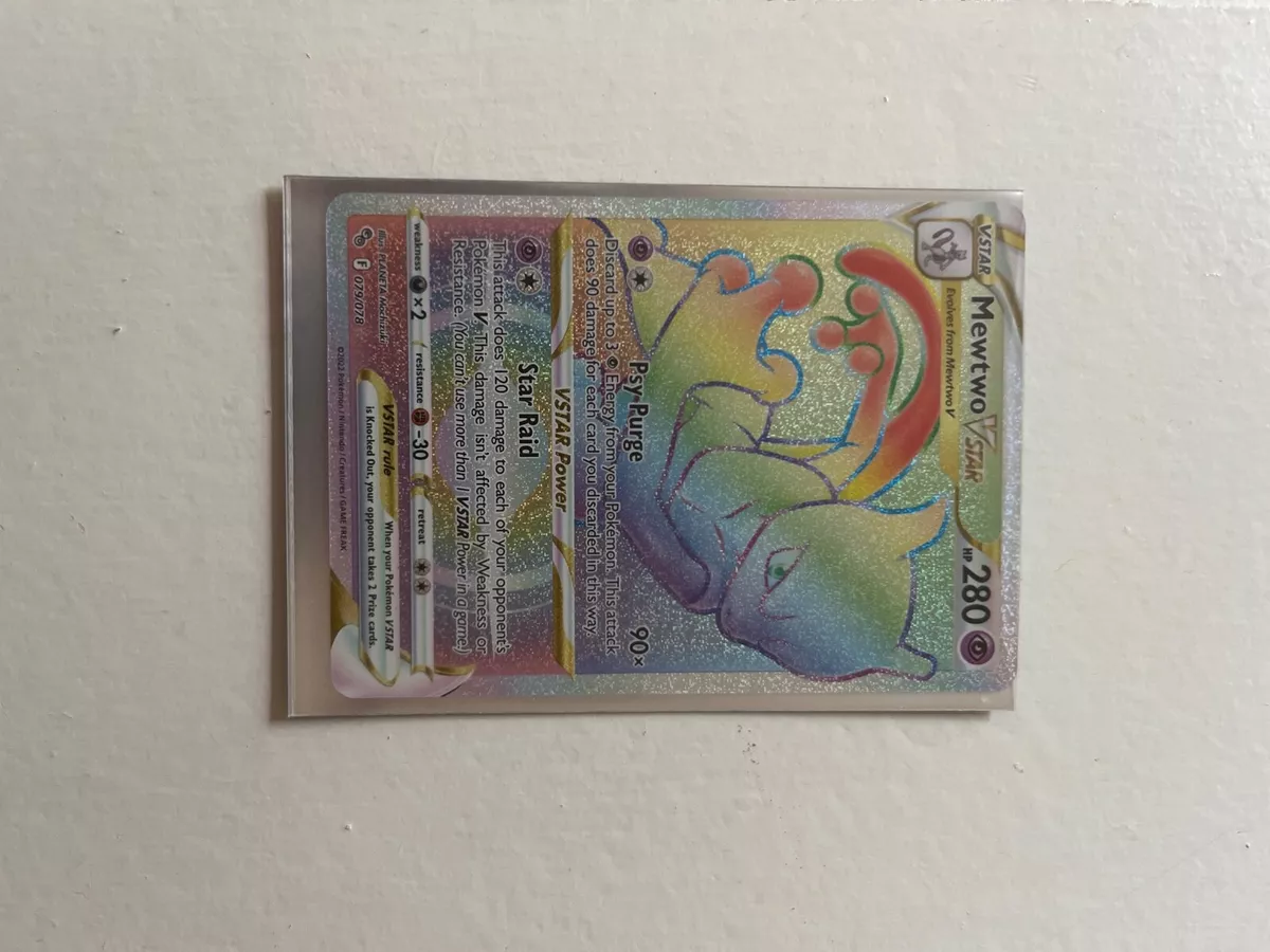  Mewtwo Vstar 079/078 - Pokemon Go - Secret Rare - Rainbow Card  : Toys & Games