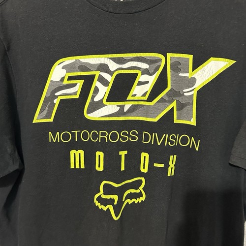 Fox Motocross Division Shirt Men’s M Black Graphic Print Moto-X Standard Fit - Picture 2 of 5