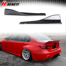 Carbon Fiber Style Rear Side Splitter Side Skirt Lip For BMW 3-Series F30 Sedan