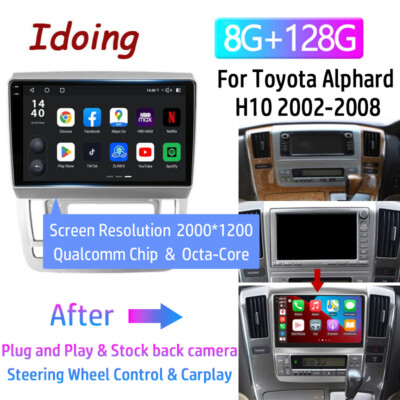 For Toyota Alphard 2002-2008 Android Car Stereo Carplay Radio GPS WiFi BT
