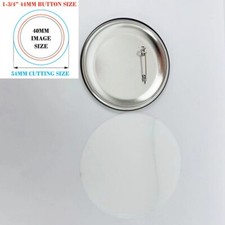 1-3/4" 44MM Metal Pin Back Button Parts 100 Sets DIY Include Shell and Mylar