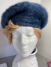 KANGOL FURGORA BERET ANGORA WOOL HAT CAP UNISEX VTG RETRO RARE BLUE Luxury hb6