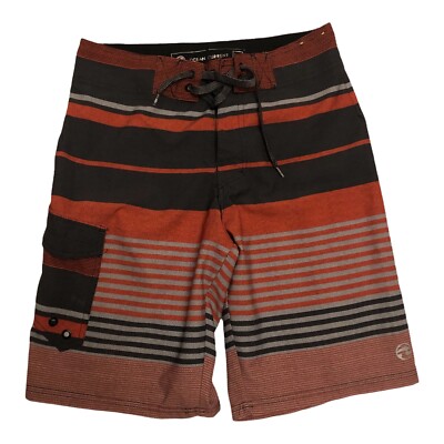 Ocean Current Board Shorts Lace Up Hook & Loop Fly Pocket Multi-Color Men Sz 28