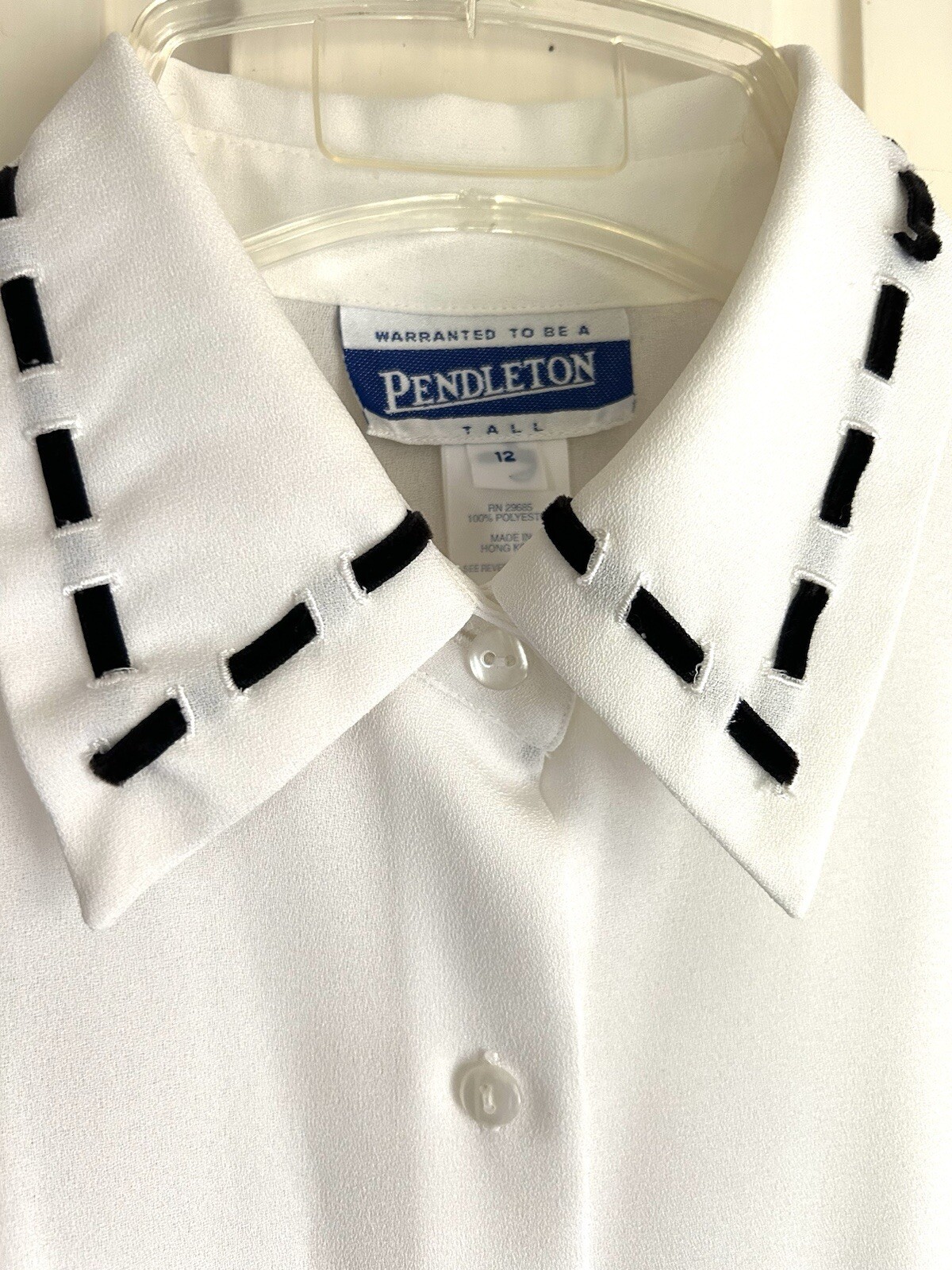 Women’s White Pendleton Front Button Blouse-Size … - image 2