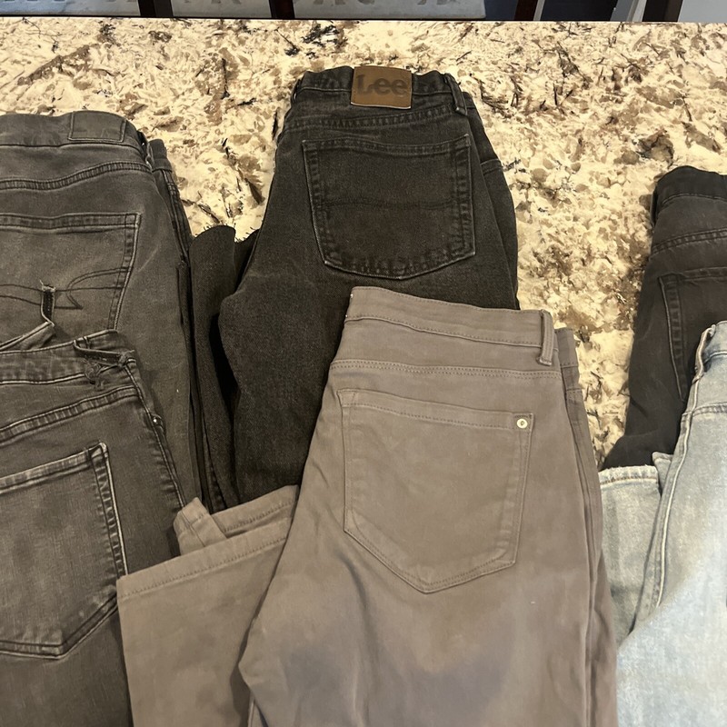 Junior/Womens Lot Of 6 Jeans/Jeggings Black Gray American Eagle Size 6 Size 8