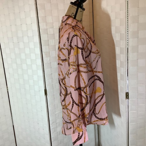 Nwt Como Blu blush chain print blouse size small office teacher - Picture 7 of 7
