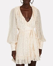 Authentic NWT Zimmermann Lurex Wrap Mini Dress Size 2