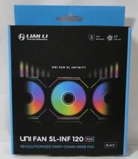 Lian Li UNI Fan SL-INF 120 RGB Infinity Mirror ARGB Fan 120mm Black 1-Pack NEW !