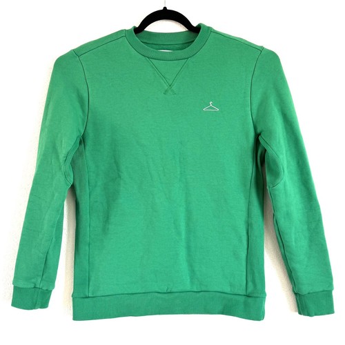 Holzweiler Size M Men’s Green Crew Neck Ribbed Side Panels Sweatshirt Logo