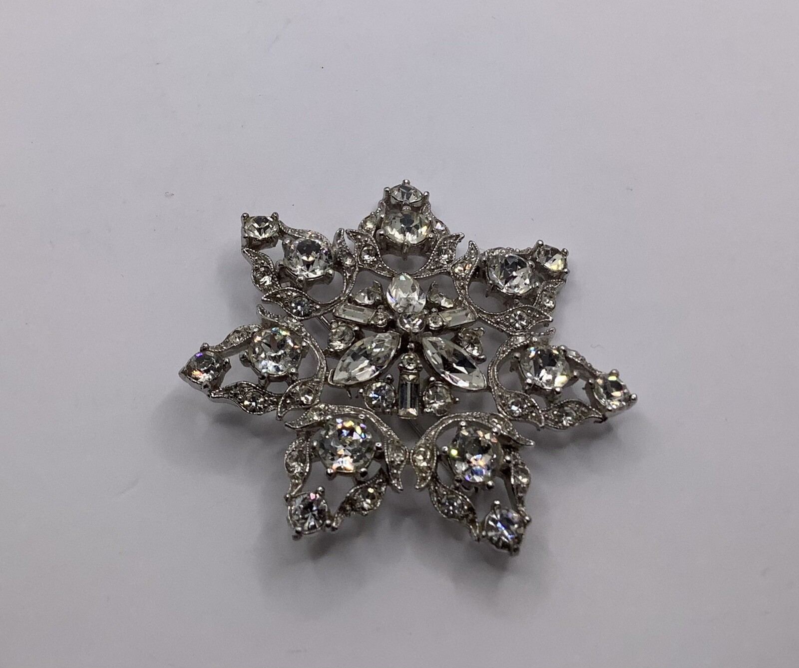 Vintage Signed Bogoff Silver Tone Clear Rhineston… - image 11