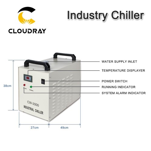 Raffreddamento refrigeratore d'acqua laser industriale CW3000 S&A per tubo laser 60W 80W 220V - Foto 5 di 6