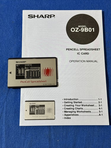 Sharp PenCell Spreadsheet IC Card (OZ-9B01) 1994 PenWare Inc w Manual - 第 1/4 張圖片