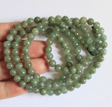 Genuine 100 Natural Grade A Untreated Oily Green Jadeite JADE Necklace 29"
