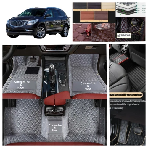For Buick Enclave 3 Rows 2008-2020 Car Floor Mats Luxury Leather Foot Carpets - Foto 38 di 44