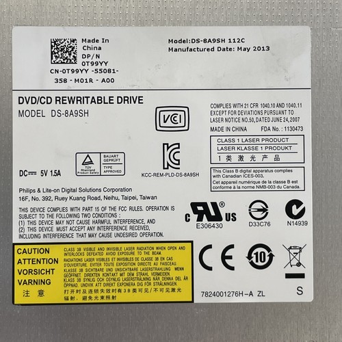 Philips Lite-on DS-8A9SH SATA CD DVD±RW Writer Optical Disk Drive Dell 0T99YY - Picture 2 of 5