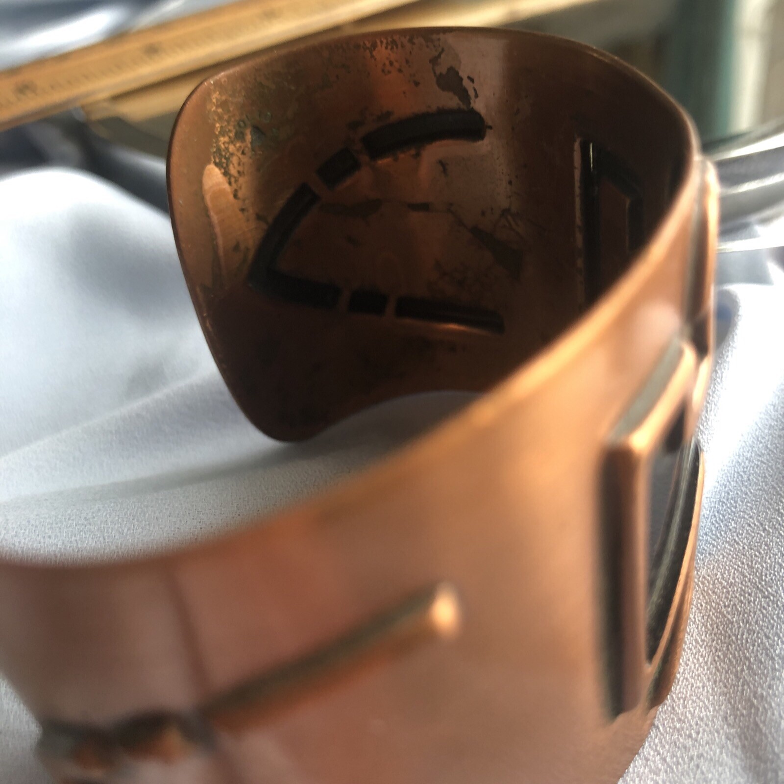 Vintage Solid Copper Southwest Native American Tr… - image 4