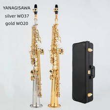 Soprano Saxophone WO37 Silvering Gold Key With Case Sax Soprano