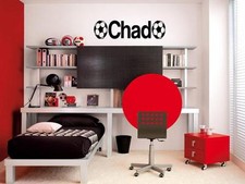 PERSONALIZED NAME SOCCER BOYS Vinyl Wall Art Decal Kids Children Nursery Room