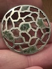 Vintage Taxco Sterling Silver Crushed Stone Turquoise Azurite Pendant Brooch — photo 8