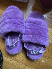 UGG Fluff Yeah Slide Women  s Purple Fur Shearling Slippers US 6 EU 37