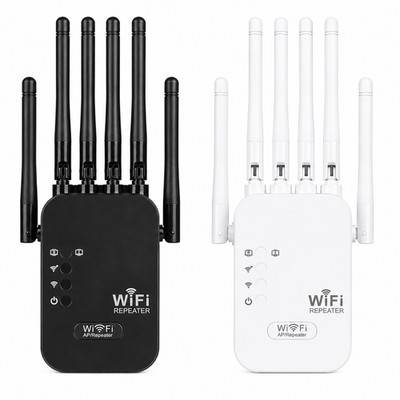 WiFi Range Extender 1200Mbps Dual Band Signal Booster Repeater 2.4G/5G Black