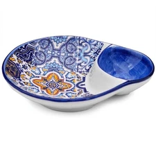 Alcoa Arte Portuguese Pottery Alcobaça Ceramic Olive Serving Dish with Pit Ho...