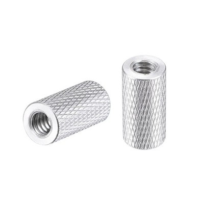 1/4x10mmx20mm Aluminum Alloy Diamond Knurl Knurled Camera Tripod Silver 2pcs