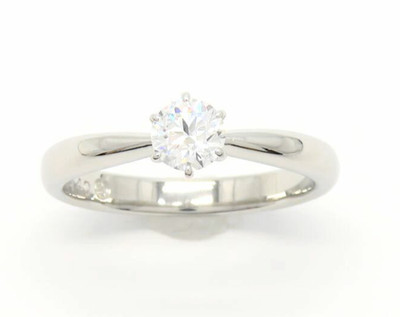 Pt900 Diamant Solitär Ring US6 0,40ct D VVS2 sehr guter Zustand mit Diamant Bewertungsbericht