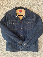 Big Mac JC Penney Sherpa Lined Denim Trucker Utility Chore Barn Jacket Sz Small