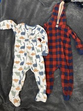 Lot of 2 - by Carter's/ Gerber Blanket Sleeper Fleece Pajamas 24 Months