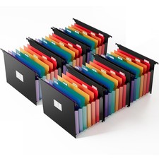 Expanding Hanging File Folders - 7 Pocket Accordion Organizer, Letter Size, Colo