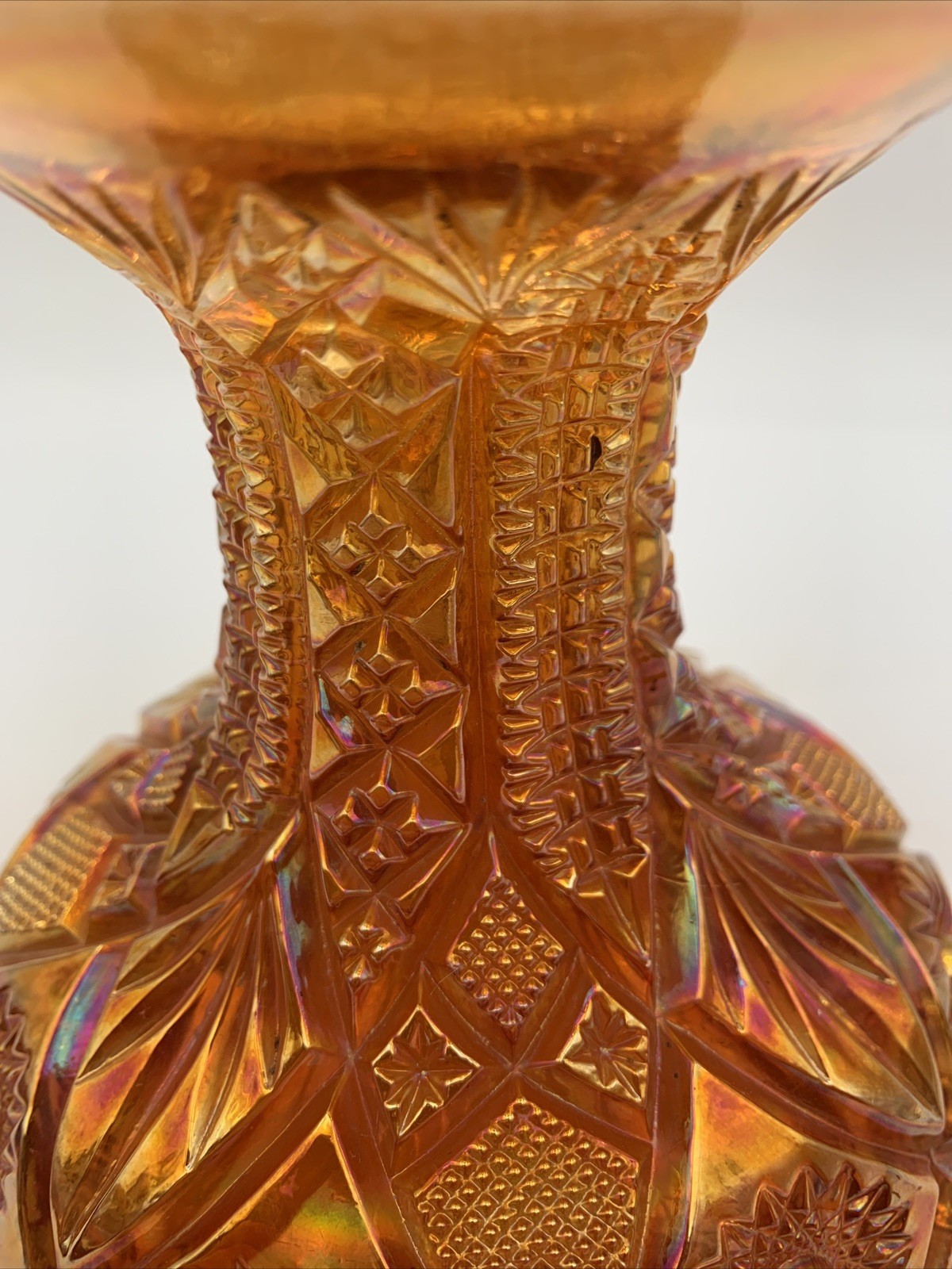 VTG Imperial Carnival Glass Marigold Fruit or Punch Bowl Base Only TWINS Pattern