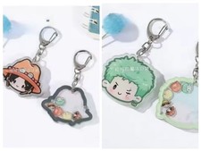 One Piece Luffy Zoro Shaker Keychain Set - Straw Hat Pirates Teeny Acrylic New