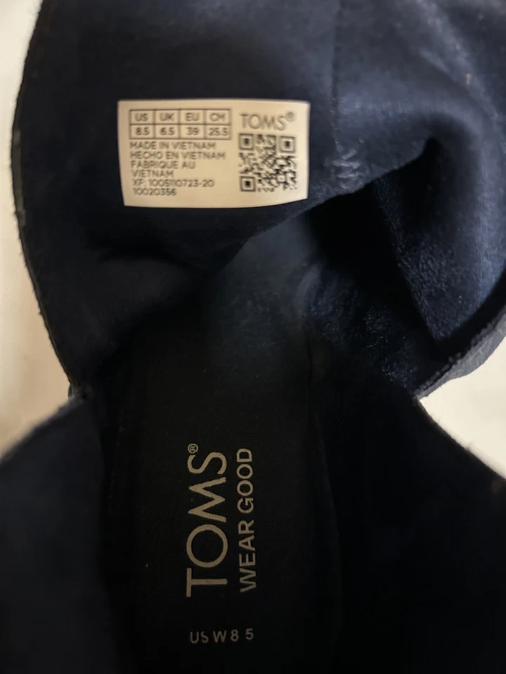 Botín Toms Tobillo Azul Chelsea Para Mujer Talla 8.5M Gamuza Punta Redonda Pull On Foto 4 de 4