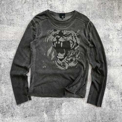 Seltenes Just Cavalli Y2K Langarmshirt Tiger Big Logo Gr. 48 Vintage - Bild 1 von 17