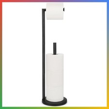 Toilet Paper Holder Stand Black Galaxy Free Standing 4 Roll Storage