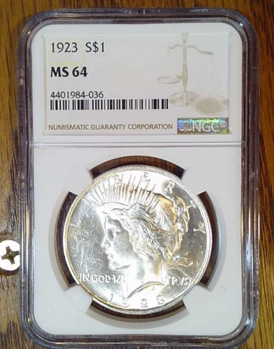 1923 BU Silver Peace Dollar NGC MS64 (036)