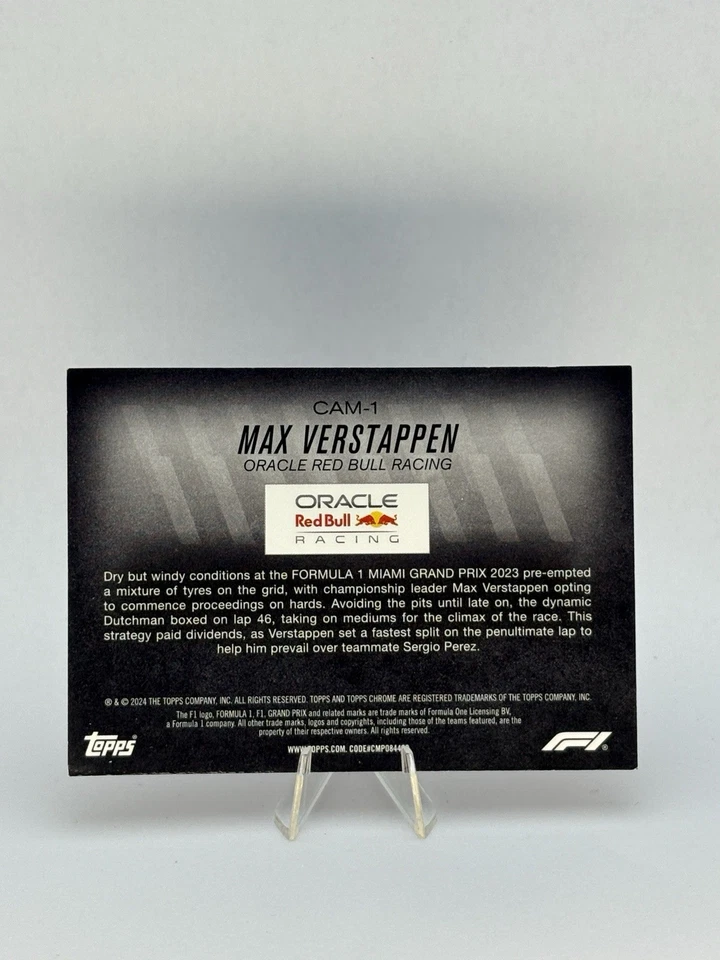 2024 Topps Chrome Formula 1 MAX VERSTAPPEN #CAM-1 Camber - Image 2 of 2