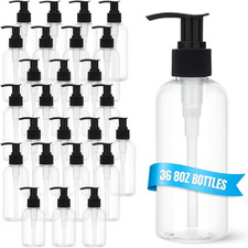 36 Pack Empty Pump Bottles 8Oz Clear Plastic Refillable Containers