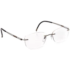 Silhouette Eyeglasses 5227 40 6052 Titan Brown Rimless Frame Austria 52[]17 140