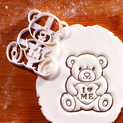 I Love ME Teddybär Ausstecher - Selbstliebe Backen Aufbrechen Erholung Backen