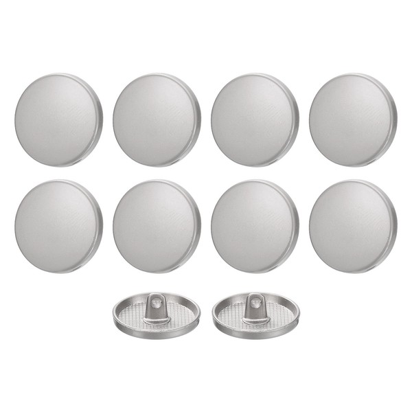 10 StüCk MetallknöPfe Zum NäHen,Rund,Flach,20Mm,Legierungsknopf,Grau-image