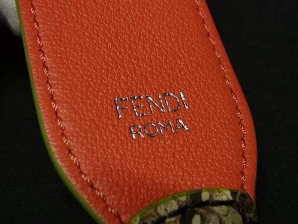 Fendi Python Leather Bag Shoulder Strap Brown 895… - image 4