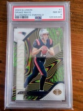 2024 Panini Illusions DRAKE MAYE ILLUSIONISTS EMERALD #2 Rookie PSA 8 NM-MT