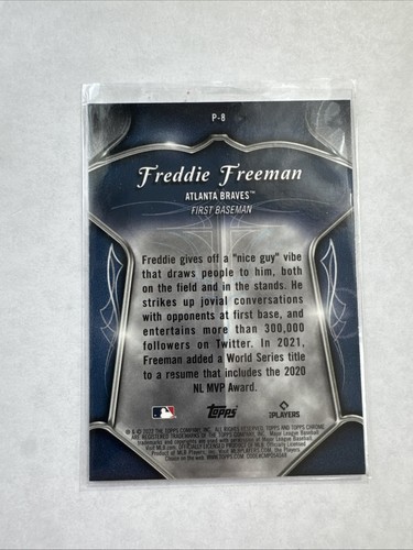 Topps 2022 cromado - Freddie Freeman a rayas #P-8 - Imagen 2 de 2