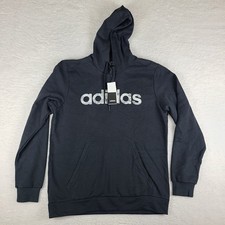 Adidas Hoodie Mens Large Black Sweater Activewear NWT NEW
