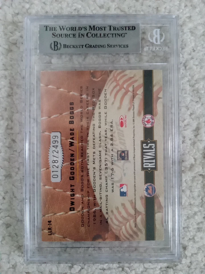 Wade Boggs / Dwight Gooden 2004 Donruss Leather Lumber Rivals Signed PSA Auto - Image 3 of 4
